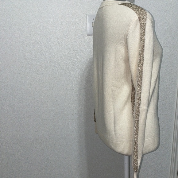 Derek Lam 10 Crosby‎ sweater wool cashmere XS cream gold trim - Picture 3 of 7